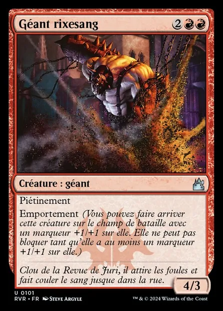 Géant rixesang, carte Magic RVR 101 — extension Ravnica Remastered