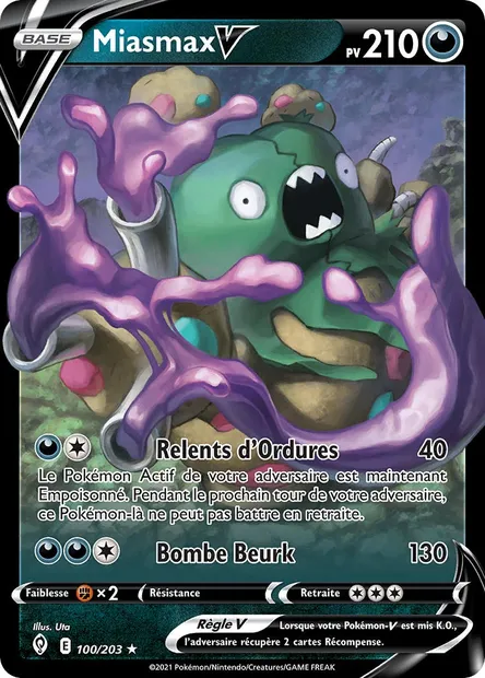 Miasmax V, carte Pokémon EVS 100 — extension Évolution Céleste