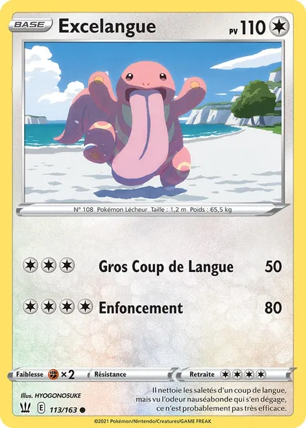 Excelangue, carte Pokémon BST 113 — extension Styles de combat