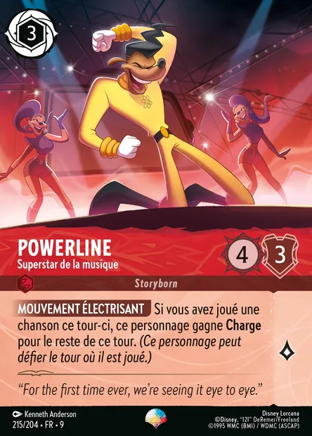 Powerline - Superstar de la musique, carte Disney Lorcana CH9-215 — extension Fabuleux