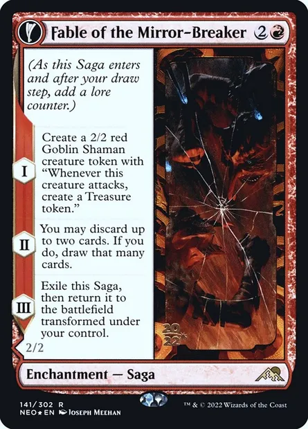 Fable du brise-miroir // Reflets de Kiki-Jiki, carte Magic PNEO 141s — extension Kamigawa: Neon Dynasty Promos