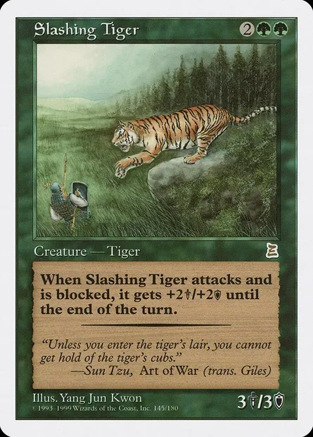 Slashing Tiger, Magic card PTK 145 — Portal Three Kingdoms set