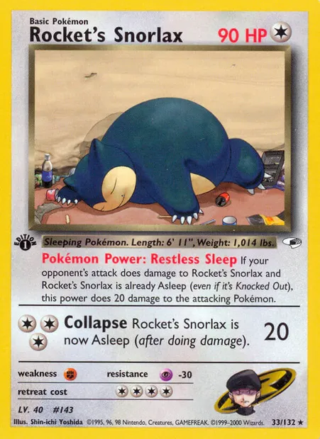 Rocket's Snorlax, carte Pokémon GH 33 — extension Gym Heroes