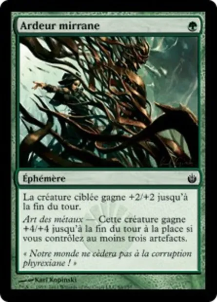 Ardeur mirrane, carte Magic MBS 84 — extension Mirrodin assiégé
