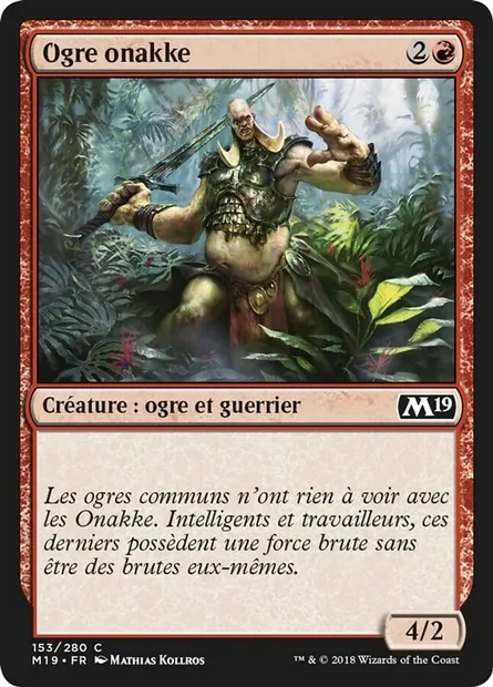 Ogre onakke, carte Magic M19 153 — extension Core Set 2019