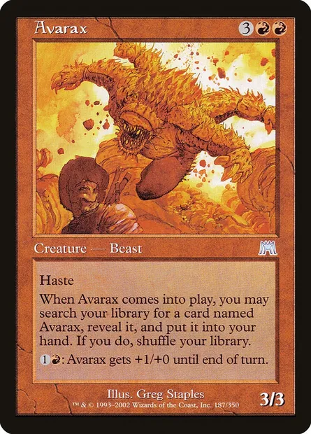Avarax, carte Magic ONS 187 — extension Carnage