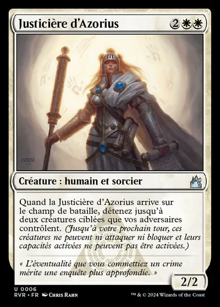 Justicière d'Azorius, carte Magic RVR 6 — extension Ravnica Remastered