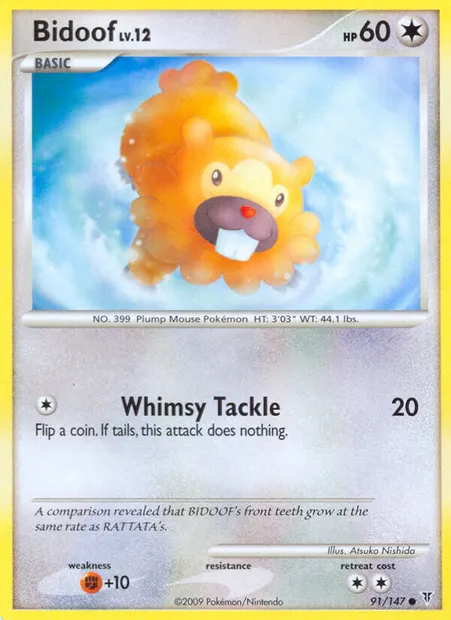 Bidoof, Pokémon card SV 91 — Supreme Victors set