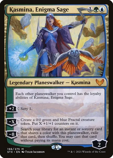 Kasmina, Enigma Sage, Magic card PSTX 196p — Strixhaven: School of Mages Promos set