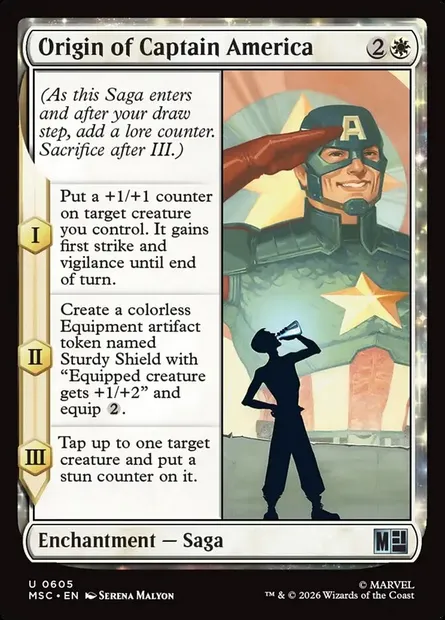 Origin of Captain America, Magic card MSC 605 — Marvel Super Heroes Commander set