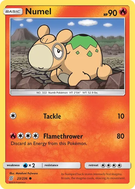 Numel, Pokémon card UNM 23 — Unified Minds set