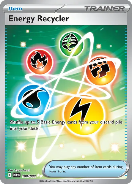 Energy Recycler, Pokémon card POR 108 — Perfect Order set