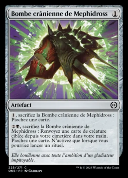 Bombe crânienne de Mephidross, carte Magic ONE 225 — extension Tous Phyrexians