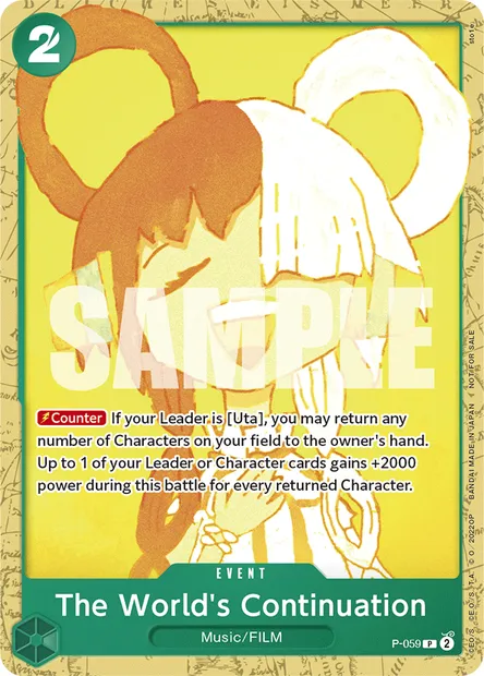 Le monde continue, carte One Piece P-059 — extension Carte promo