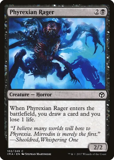 Phyrexian Rager, Magic card IMA 102 — Iconic Masters set
