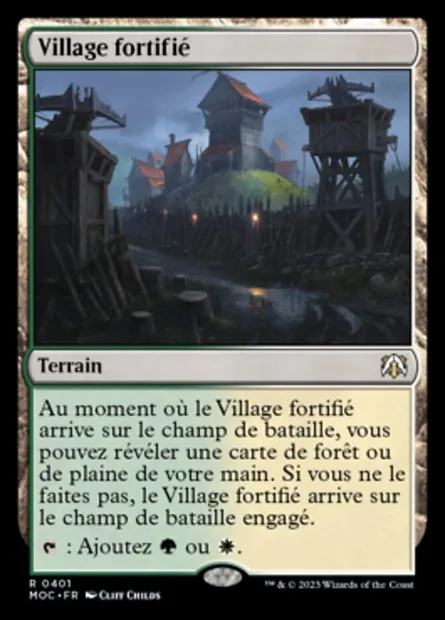 Village fortifié, carte Magic MOC 401 — extension March of the Machine Commander