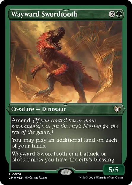 Wayward Swordtooth, Magic card CMM 576 — Commander Masters set