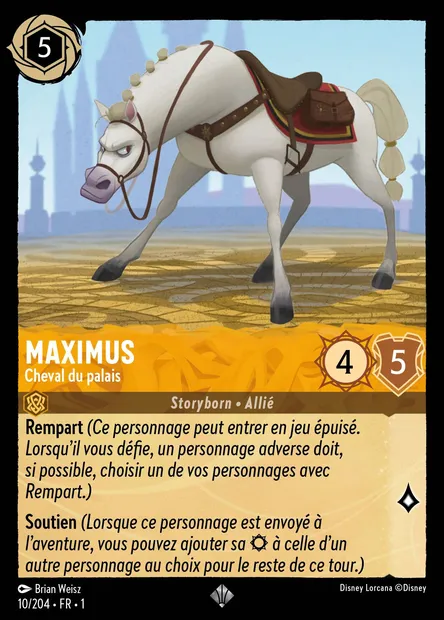 Maximus - Cheval du palais, carte Disney Lorcana CH1-010 — extension Premier Chapitre