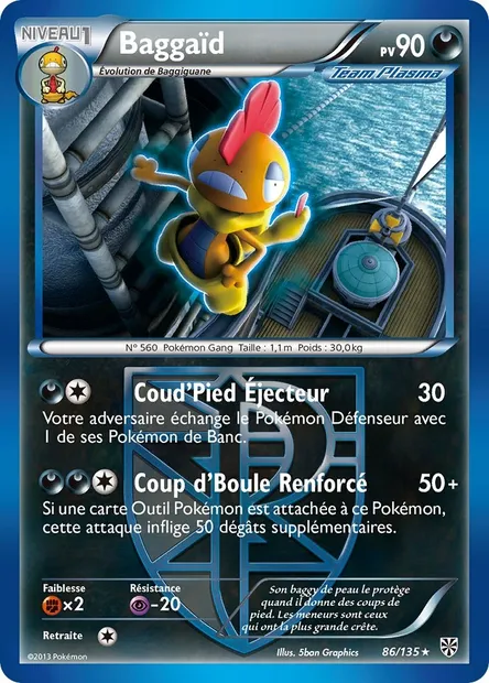 Baggaïd, carte Pokémon PLS 86 — extension Tempète Plasma