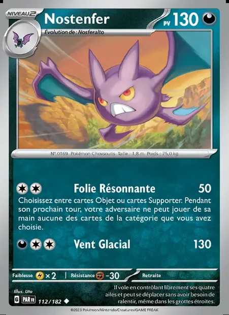Nostenfer, carte Pokémon PAR 112 — extension Faille Paradoxe