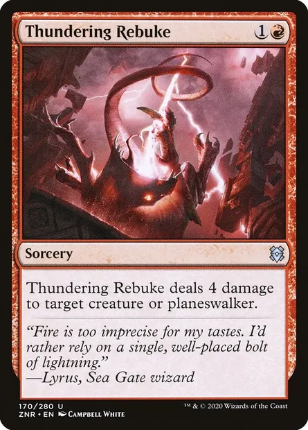 Thundering Rebuke, Magic card ZNR 170 — Zendikar Rising set