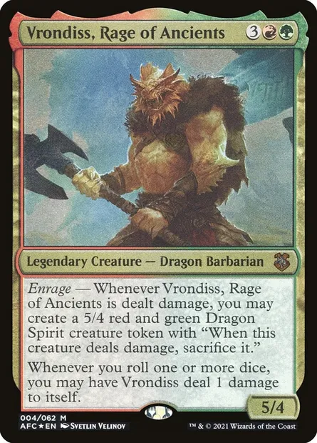 Vrondiss, Rage of Ancients, Magic card OAFC 4 — Forgotten Realms Commander Display Commanders set