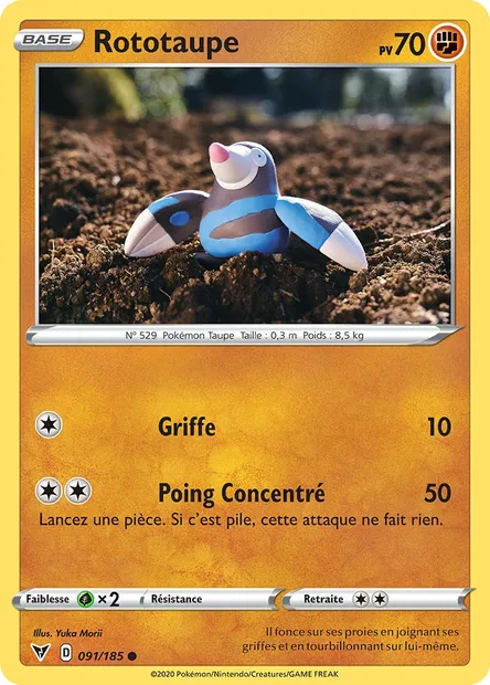 Rototaupe, carte Pokémon VIV 91 — extension Voltage Éclatant
