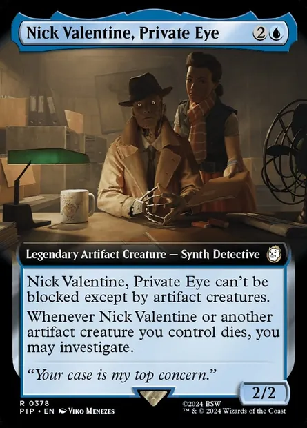 Nick Valentine, Private Eye, Magic card PIP 378 — Fallout set