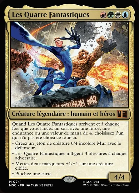 Les Quatre Fantastiques, carte Magic MSC 741 — extension Marvel Super Heroes Commander
