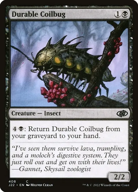 Durable Coilbug, Magic card J22 408 — Jumpstart 2022 set