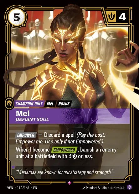 Mel, carte Riftbound VEN 110 — extension Vendetta