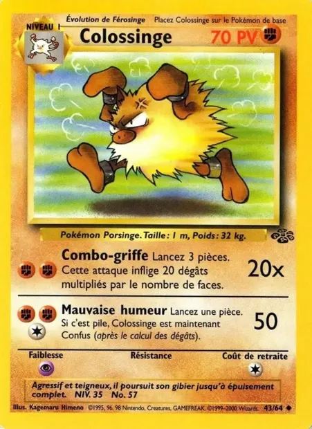 Colossinge, carte Pokémon JU 43 — extension Jungle