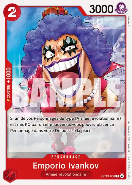 Emporio Ivankov, carte One Piece OP13-008 — extension SUCCESSEURS