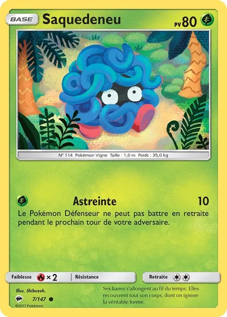 Saquedeneu, carte Pokémon BUS 7 — extension Ombres Ardentes