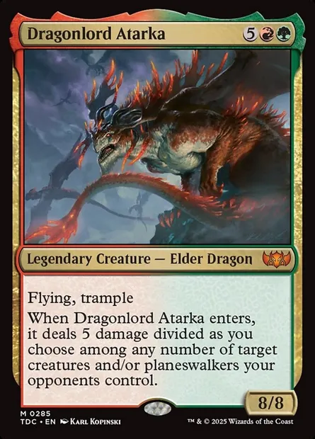 Dragonlord Atarka, Magic card TDC 285 — Tarkir: Dragonstorm Commander set