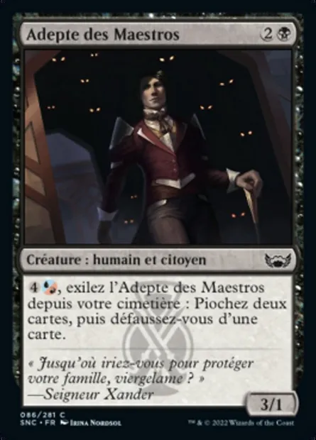Adepte des Maestros, carte Magic SNC 86 — extension Les rues de la Nouvelle-Capenna