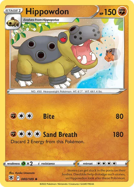 Hippowdon, Pokémon card ASR 080 — Astral Radiance set