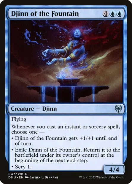 Djinn of the Fountain, Magic card DMU 47 — Dominaria United set