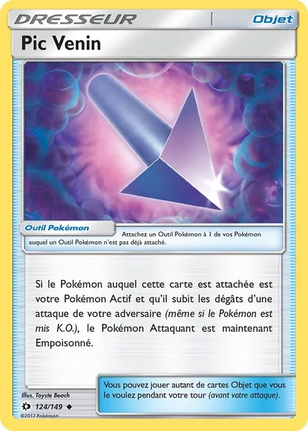 Pic Venin, carte Pokémon SUM 124 — extension Soleil et Lune