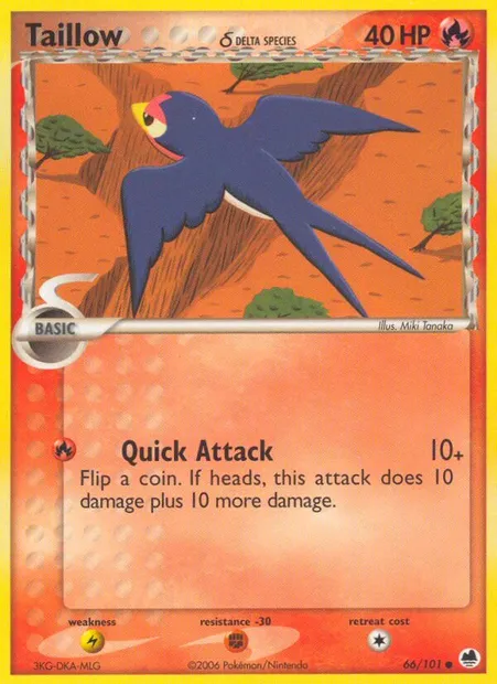 Taillow δ, Pokémon card DF 66 — Dragon Frontiers set