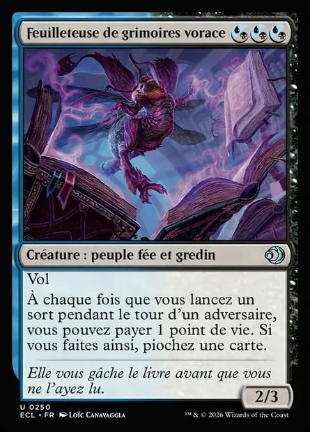 Feuilleteuse de grimoires vorace, carte Magic ECL 250 — extension Lorwyn Eclipsed