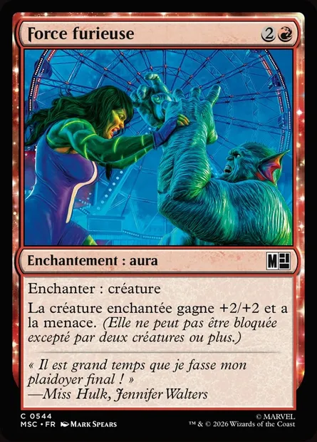 Force furieuse, carte Magic MSC 544 — extension Marvel Super Heroes Commander