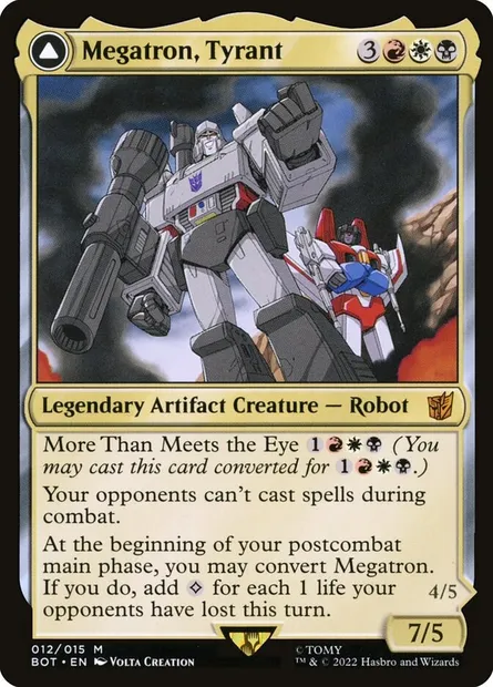 Megatron, Tyrant // Megatron, Destructive Force, Magic card BOT 12 — Transformers set