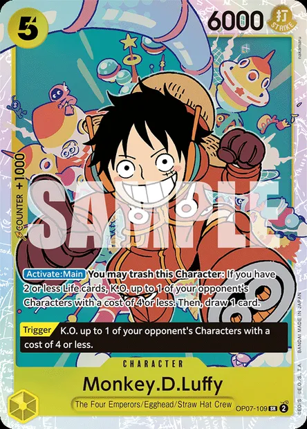 Monkey D. Luffy, carte One Piece OP07-109 — extension 500 YEARS IN THE FUTURE