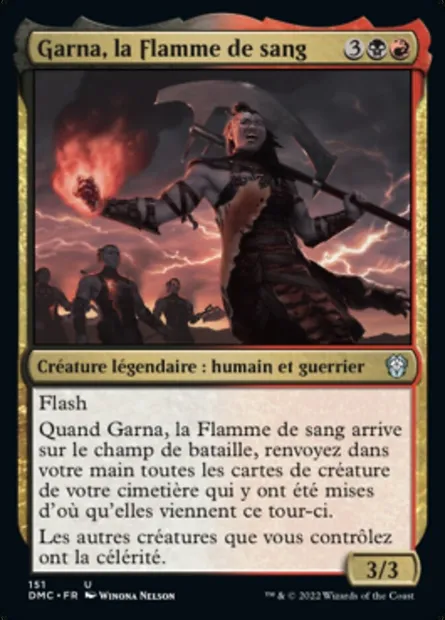 Garna, la Flamme de sang, carte Magic DMC 151 — extension Dominaria United Commander