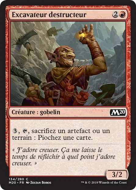 Excavateur destructeur, carte Magic M20 134 — extension Core Set 2020