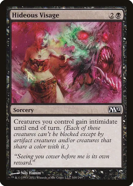 Hideous Visage, Magic card M12 100 — Magic 2012 set