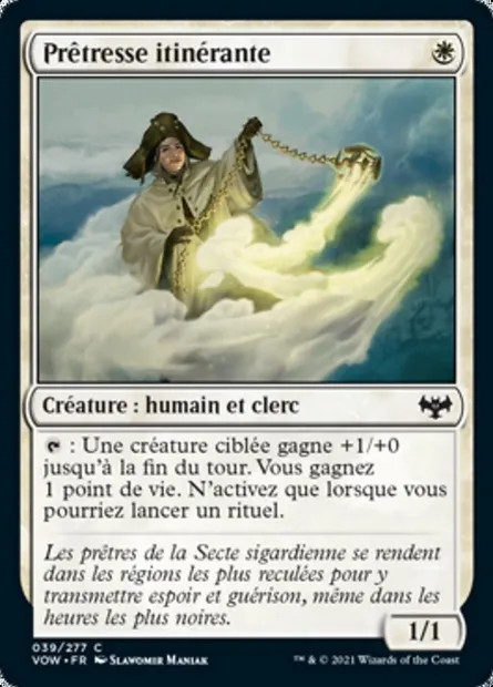 Prêtresse itinérante, carte Magic VOW 39 — extension Innistrad : noce écarlate