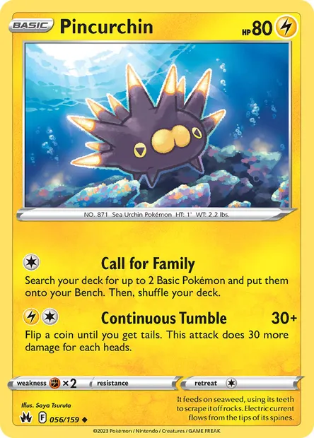 Pincurchin, Pokémon card CRZ 056 — Crown Zenith set