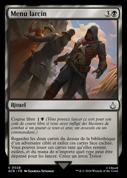 Menu larcin, carte Magic ACR 28 — extension Assassin's Creed